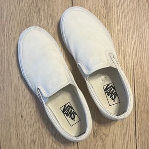 Vans Women’s Classic White Slip-Ons - Size 9.5